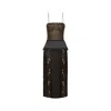 Maison Margiela Décortiqué Silk Dress Woman Olive And Anthracite In Brown