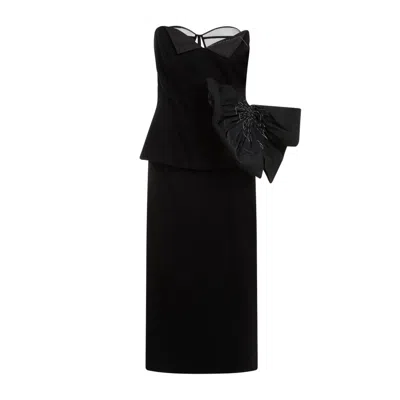 Maison Margiela Décortiqué Strapless Midi Dress In Black