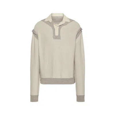 Maison Margiela Décortiqué Sweatshirt Man Grey Melange In White