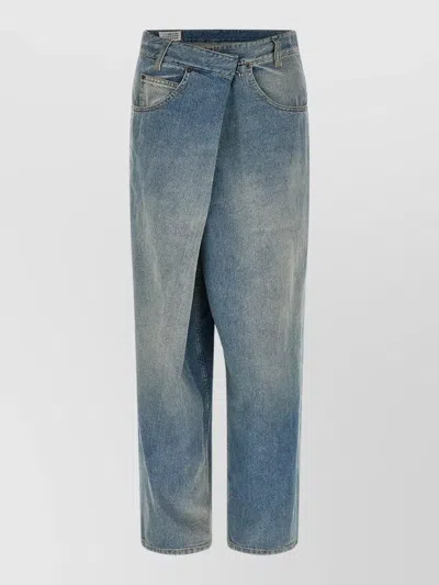 Maison Margiela Denim Asymmetric Wrap Wide-leg Jeans In Blue
