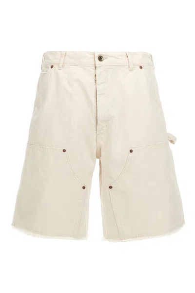 Maison Margiela Denim Bermuda Shorts In Neutral