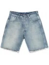 Maison Margiela Cut-off Denim Shorts In Blue