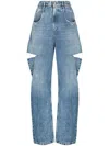 Maison Margiela Loose Fit Denim Jeans With Slash Details Clothing In Blue