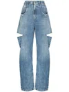 Maison Margiela Loose Fit Denim Jeans With Slash Details Clothing