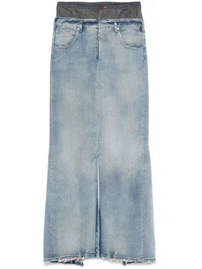 Maison Margiela Denim Cotton Maxi Skirt In Blue