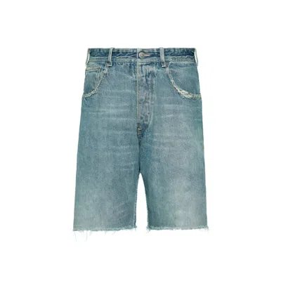 Maison Margiela Denim Cut-off Shorts Man Light Blue