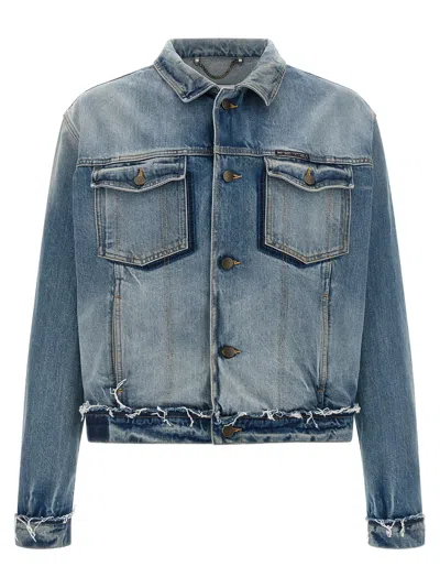 Maison Margiela Used-effect Cotton Denim Jacket In Multi