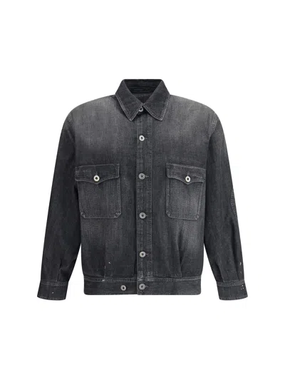 Maison Margiela Denim Shirt Jacket In Gray