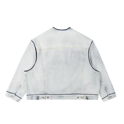 MAISON MARGIELA MAISON MARGIELA DENIM JACKET COLLARLESS ICY SLIP BLUE
