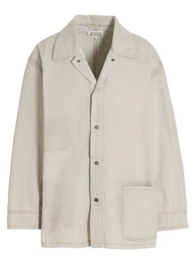 Maison Margiela Light Blue Denim Jacket In White