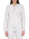 Maison Margiela Asymmetrical Ice Denim Jacket In White