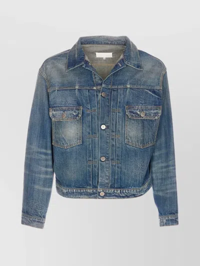 Maison Margiela Men Four Stitches Denim Jacket In Blue