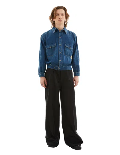 Maison Margiela Denim Jacket With Patch Pockets In Blue