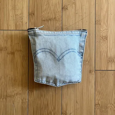 Pre-owned Maison Margiela Denim Jean Pocket Wallet In Blue