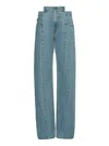 Maison Margiela Denim Jeans With Cut-out Detail In Blue
