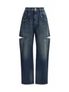Maison Margiela Denim Jeans With Cut-out Detail In Blue