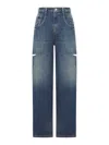 Maison Margiela Denim Jeans With Side Rips In Brown