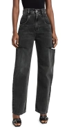 Maison Margiela Loose-fit Jeans With Stylish Slash Detailing In Black Washed