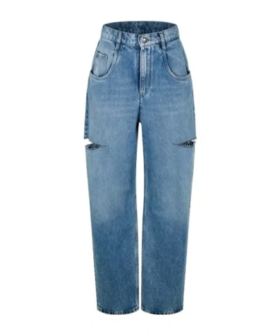 Maison Margiela Denim Jeans With Slash Details. In Blue