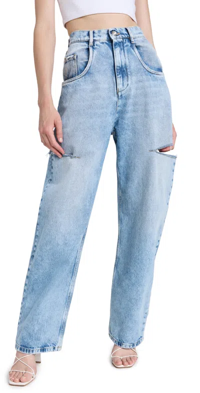 MAISON MARGIELA DENIM JEANS WITH SLASH DETAILS BLUE