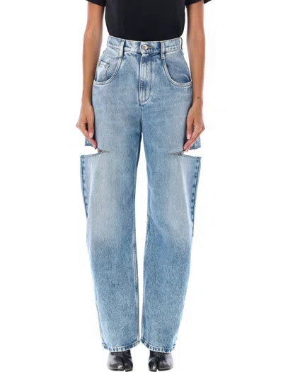 Maison Margiela Denim Jeans With Slash Details For Women In Blue