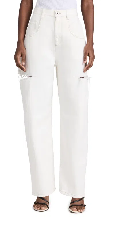 Maison Margiela White High-rise Distressed Jeans