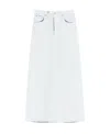 Maison Margiela Paint Effect Denim Maxi Skirt In White