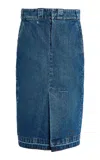 Maison Margiela Denim Midi Skirt In Blue