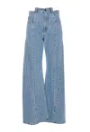 Maison Margiela Wide-leg Denim Jeans With Unique Panel Effect In Blue