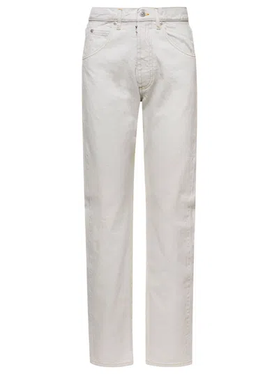 Maison Margiela White 5-pocket Style Straight Jeans With Contrasting Stitching In Cotton Denim Woman