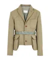 Maison Margiela Denim-patchwork Blazer In Nude