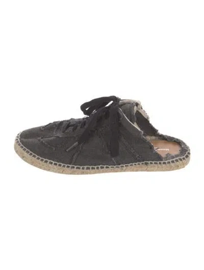 Pre-owned Maison Margiela Denim Printed Espadrille Sneakers In Black