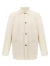 Maison Margiela Collared Jacket With Front Pockets And Long Sleeves In Beige