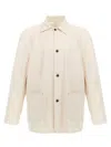 Maison Margiela Collared Jacket With Front Pockets And Long Sleeves In Beige