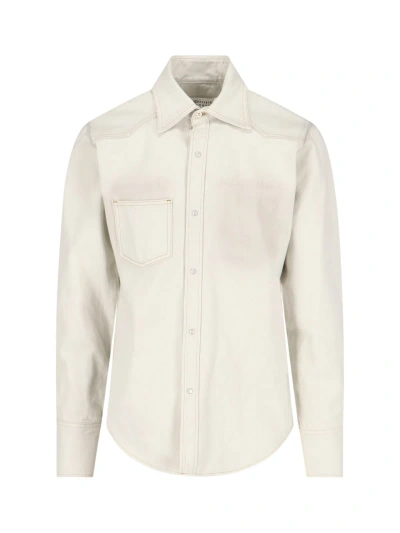 Maison Margiela Cotton Denim Shirt In White