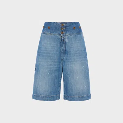 Maison Margiela Relaxed Fit Denim Bermuda Shorts In Blue