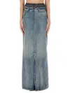 Maison Margiela Anonymity Of The Lining Denim Maxi Skirt In Blue