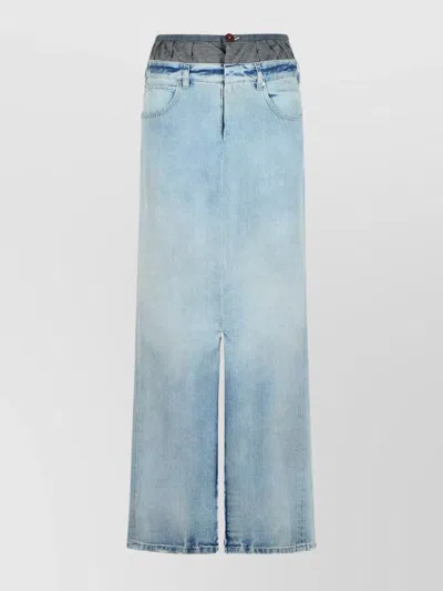 MAISON MARGIELA DENIM SKIRT WITH BACK POCKETS AND FRONT SLIT