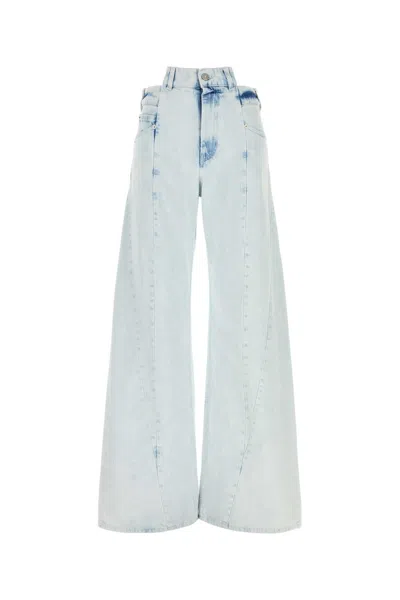 Maison Margiela Denim Wide Leg Jeans In Purple
