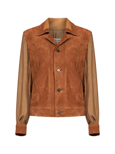 Maison Margiela Desert Suede Jacket In Animal Print