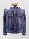 Maison Margiela Destroyed Effect Denim Jacket With Corduroy Collar