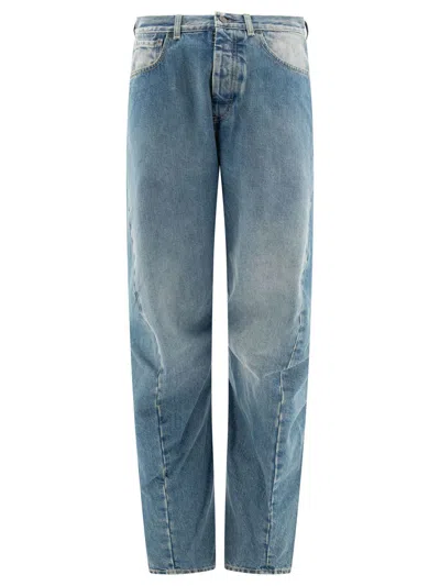 Maison Margiela Diagonal Seam Jeans In Blue