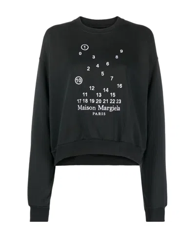 Maison Margiela Digital Logo Printed Sweater In Black