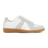 Maison Margiela White Sneakers With Smooth And Textured Accents In Multi