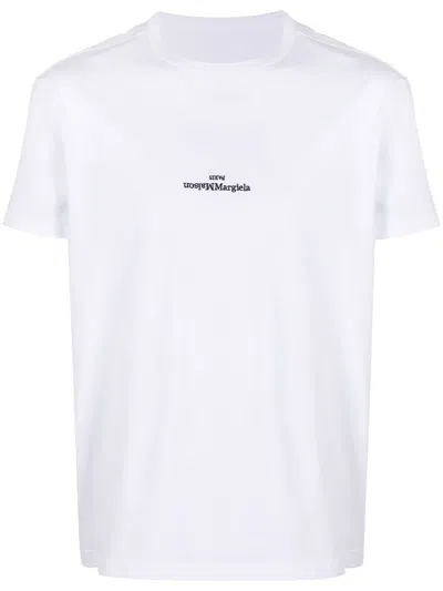 Maison Margiela Distorted Logo T-shirt In White