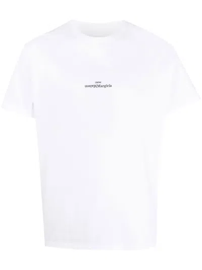Maison Margiela Distorted Logo T-shirt In White