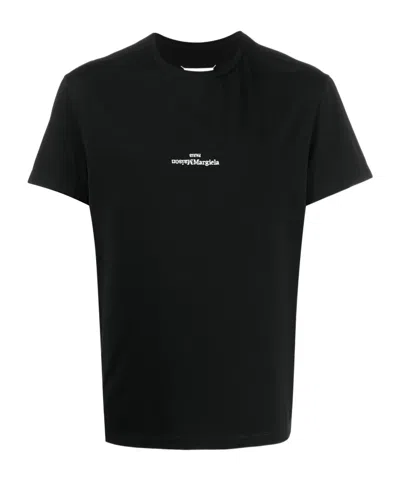 Maison Margiela Distorted Logo T-shirt In Black