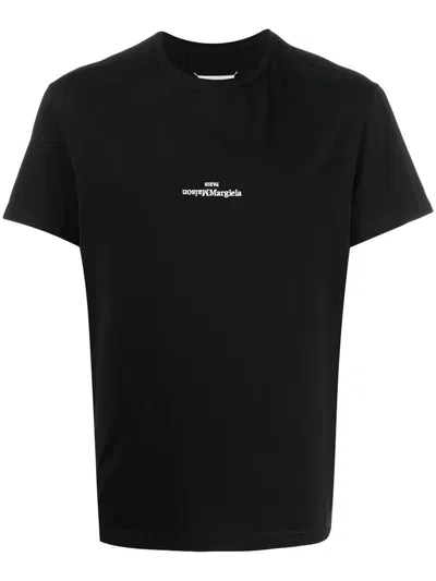 Maison Margiela Distorted Logo T-shirt In Black