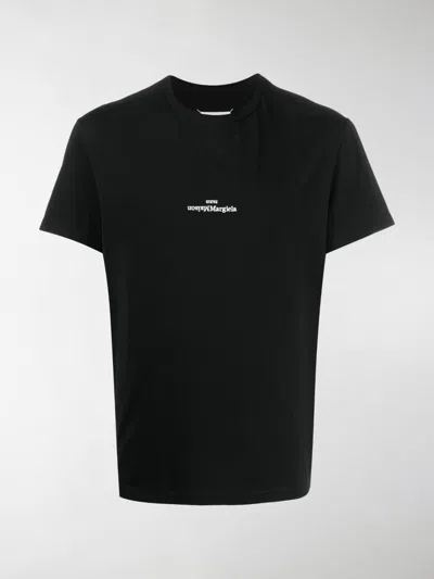 Maison Margiela Distorted Logo T-shirt Clothing In Black