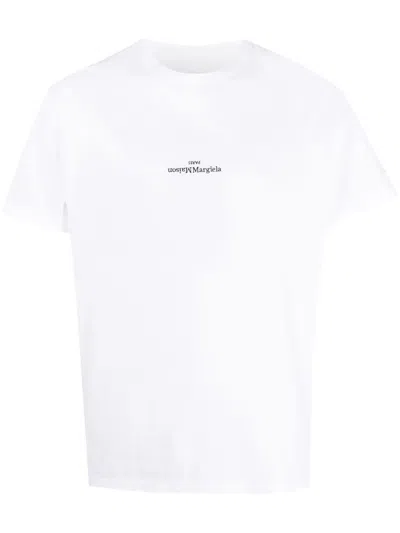 Maison Margiela Distorted Logo T-shirt In White
